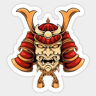 Awesome Demon Samurai Illustration Sticker